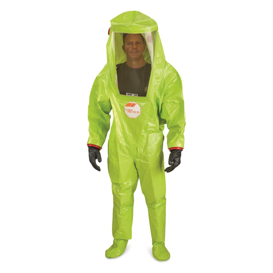 Italian Military Surplus Tychem 10000 Full Front Window Chemical Suit